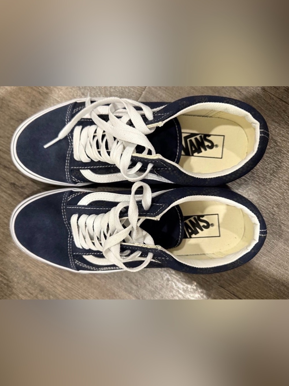 Vans Old Skool Navy and White Low-Top Skate Sneakers